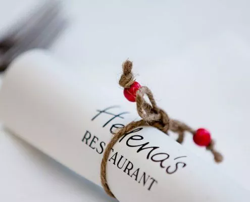 Helena's napkin scroll